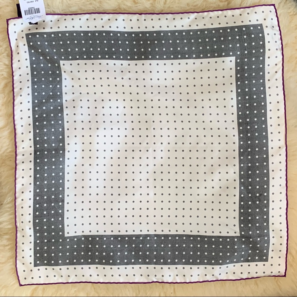 SOLD Ben Silver Charleston NWT Silk Pocket Square - Picture 8 of 12
